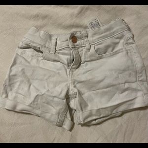 Girls Abercrombie White Denim cuffed shorts size 7/8